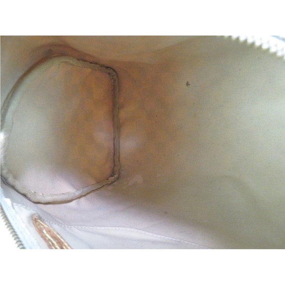 Louis Vuitton White and Tan Checkered Satchel - Picture 9 of 14